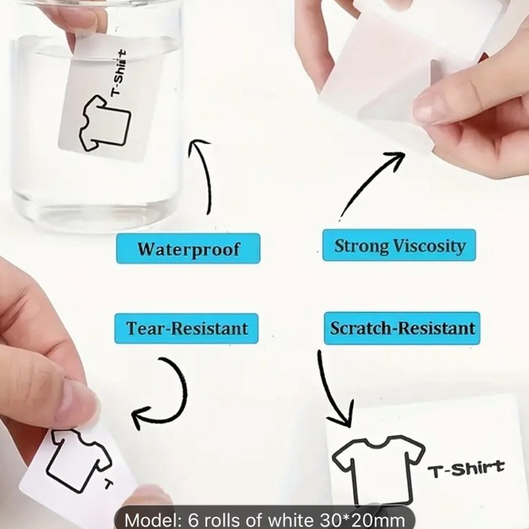 6 Rolls Containing 320 Stickers Per Roll (30X20 Mm) Phomemo Stickers - Picture 3 of 5